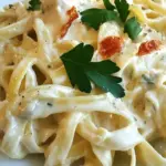 Homemade Fettuccine Alfredo with Fresh Pasta photo