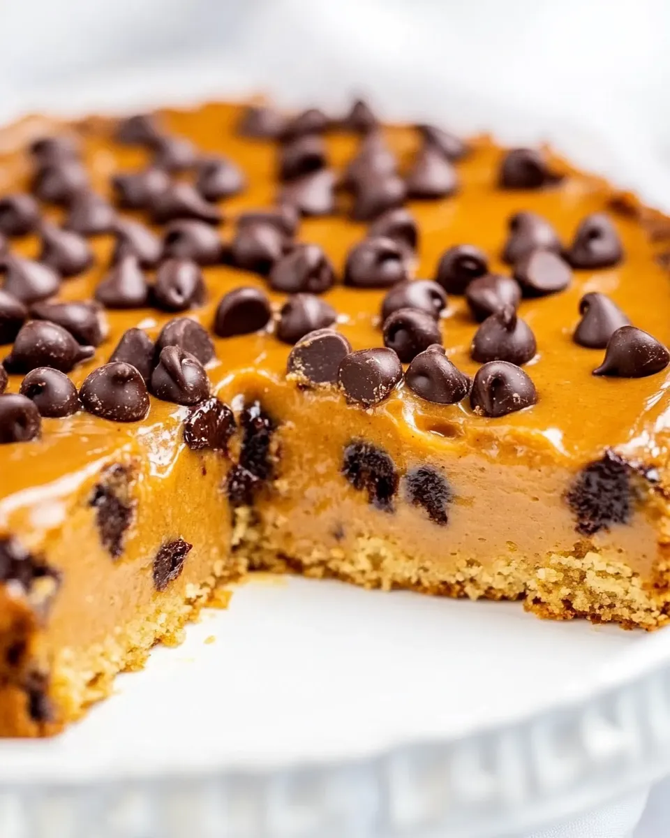 Homemade Flourless Peanut Butter Chocolate Chip Blender Cake photo