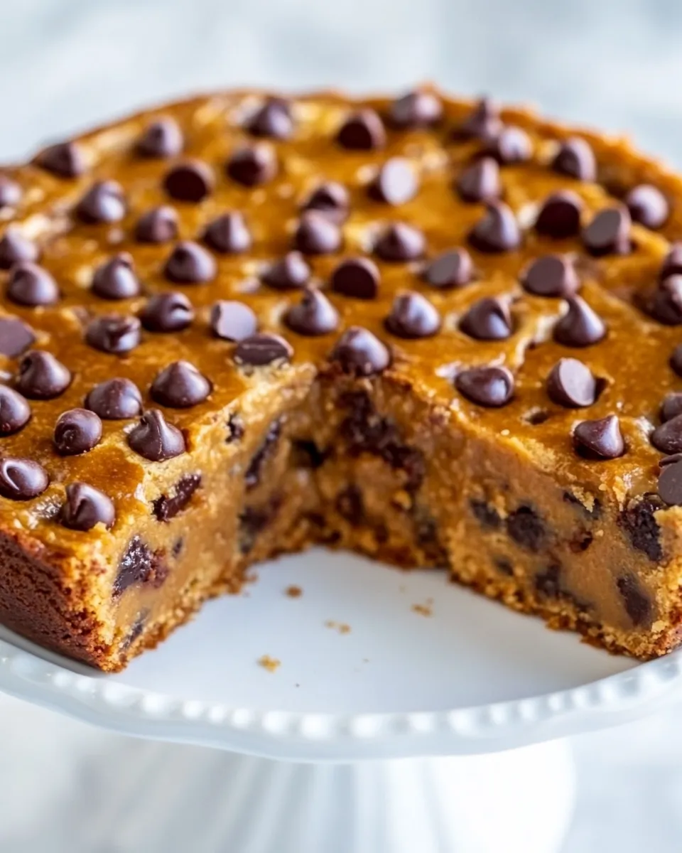 Delicious Flourless Peanut Butter Chocolate Chip Blender Cake image