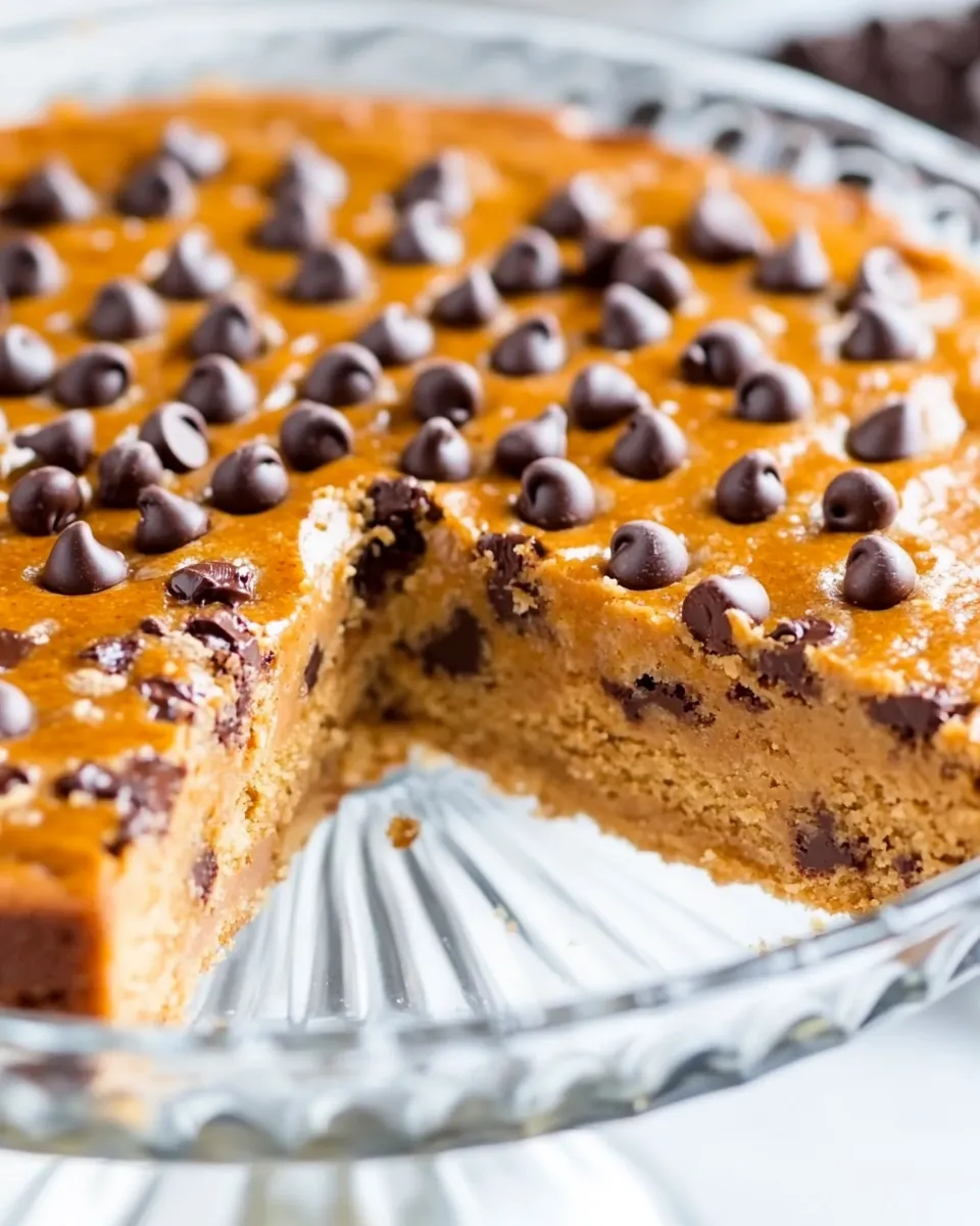 Healthy Flourless Peanut Butter Chocolate Chip Blender Cake shot