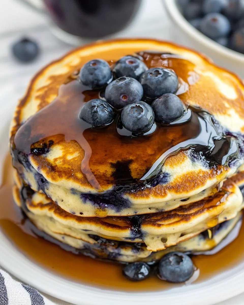 Classic Fluffy Blueberry Pancakes image