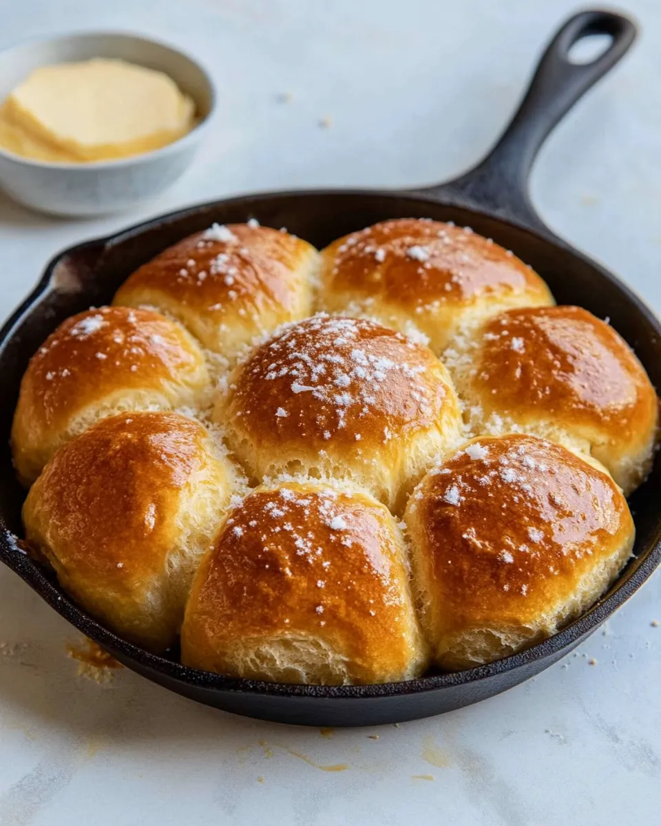 Ultimate Fluffy Brioche Skillet Rolls with Salted Maple Butter. image