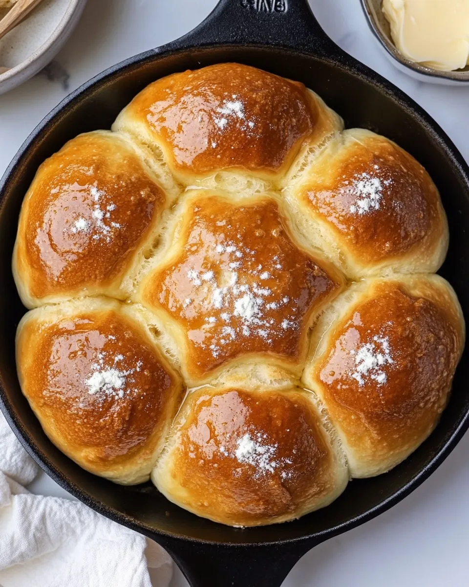 Best Fluffy Brioche Skillet Rolls with Salted Maple Butter. image