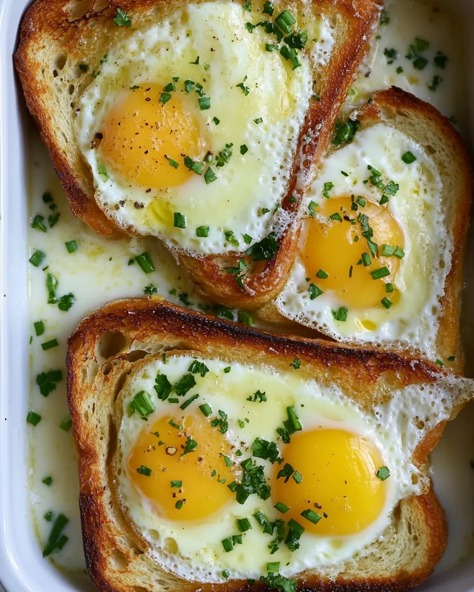 Best French Baked Toast and Eggs in Cream. dish image