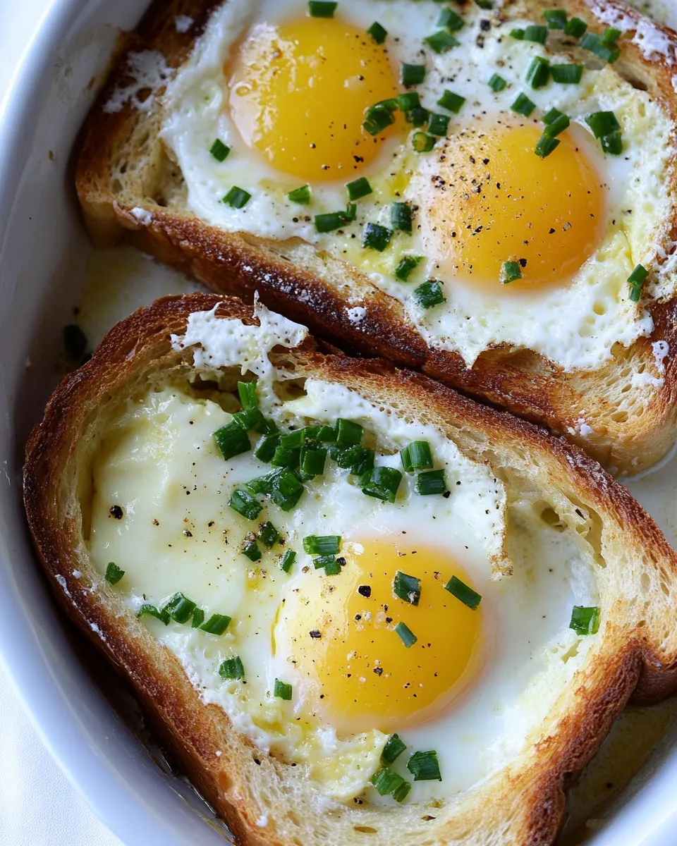 Healthy French Baked Toast and Eggs in Cream. recipe image