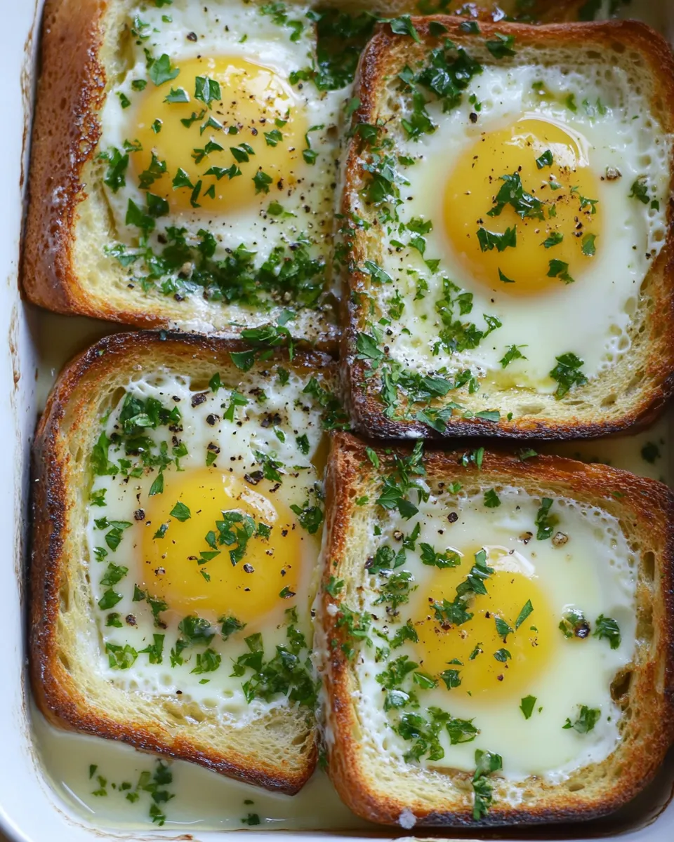 Tasty French Baked Toast and Eggs in Cream. photo