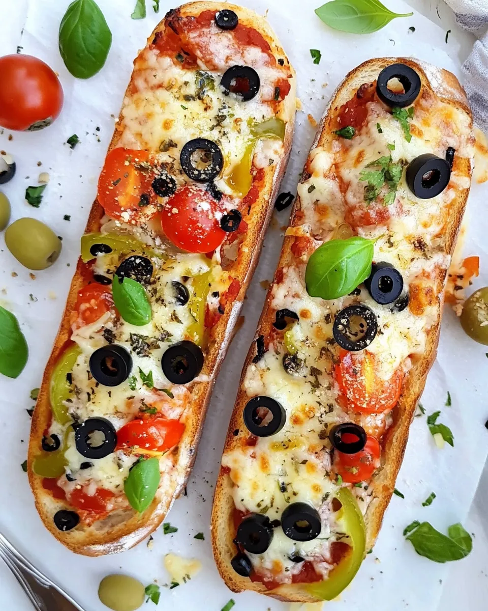 Delicious French Bread Pizza (Baguette Pizza) shot
