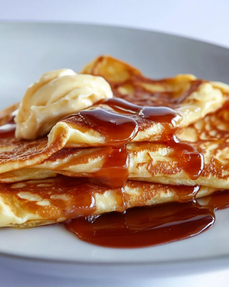 Classic French Crpes w/ Vanilla Bean Ice Cream and Orange Jelly image