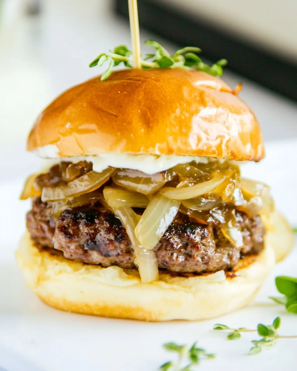 Easy French Onion Burgers recipe photo