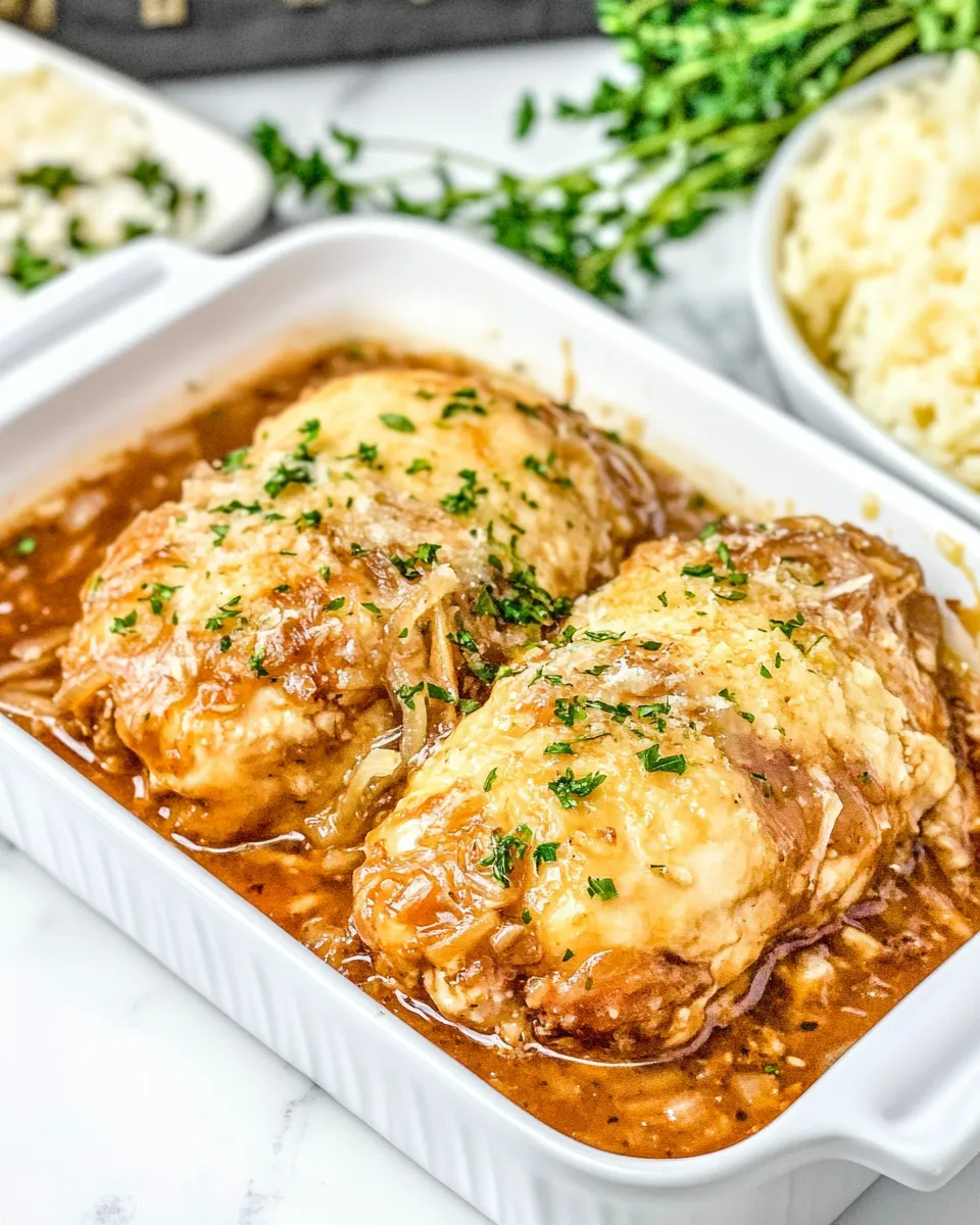 Classic French Onion Smothered Chicken image
