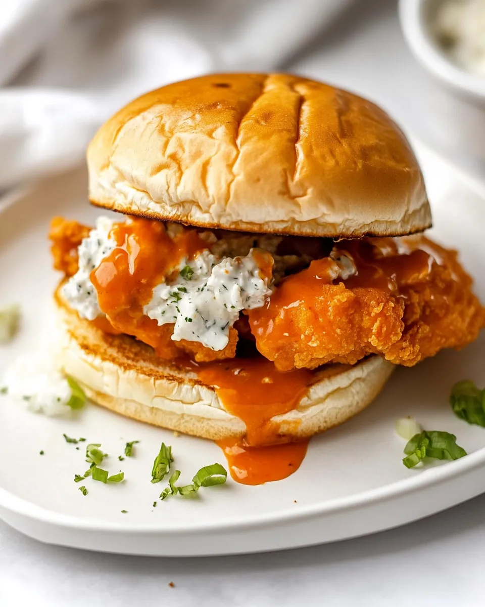 Homemade Fried Buffalo Chicken Sandwich photo
