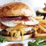 Homemade Fried Egg Burger photo