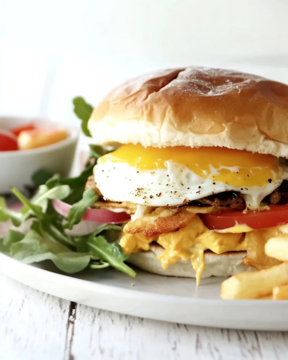 Delicious Fried Egg Burger shot