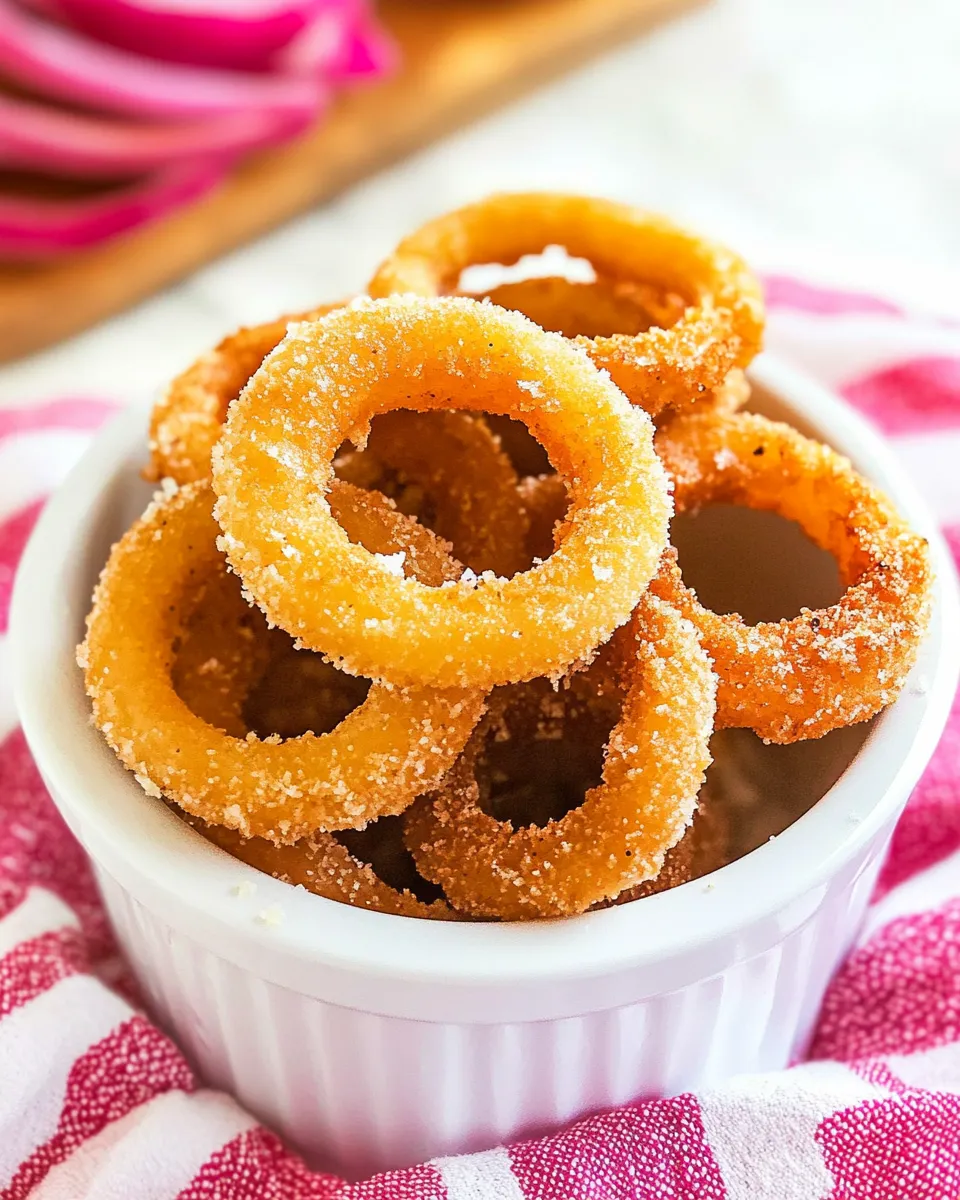 Delicious Frozen Onion Rings In The Air Fryer food shot