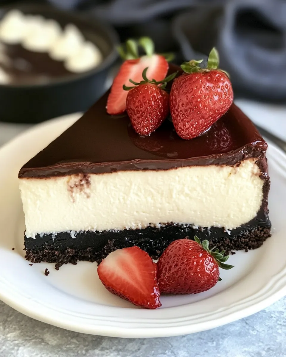Easy Ganache Topped Cheesecake recipe photo