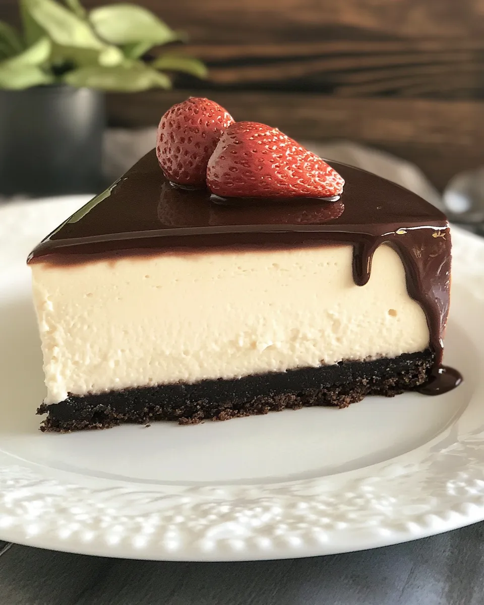 Delicious Ganache Topped Cheesecake shot