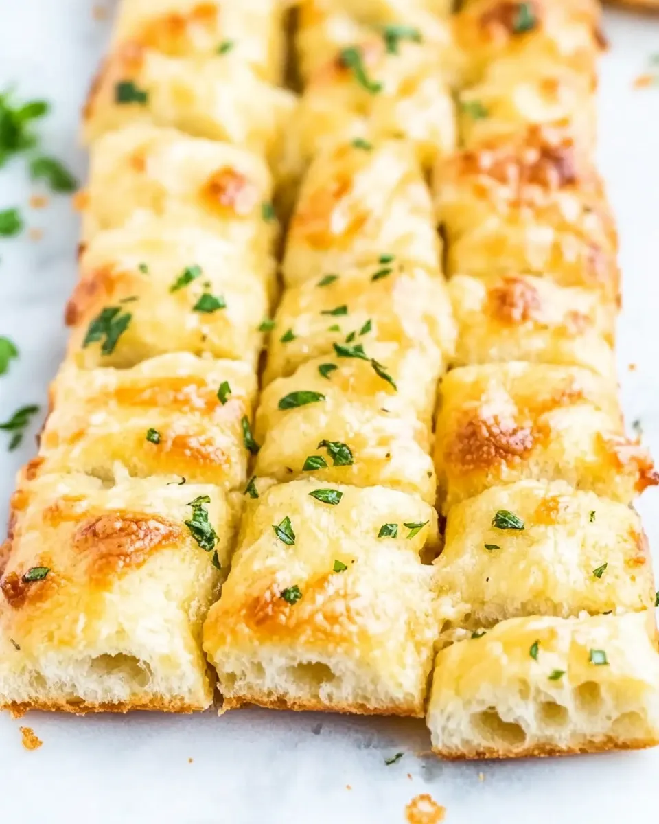 Delicious Garlic Breadsticks shot