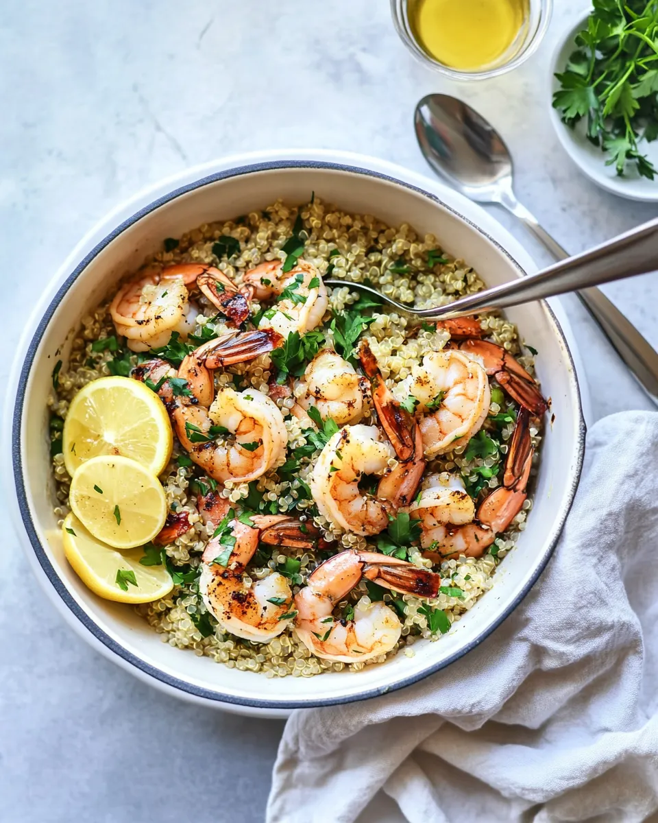 Quick Garlic Butter Shrimp and Quinoa in the Slow Cooker recipe photo