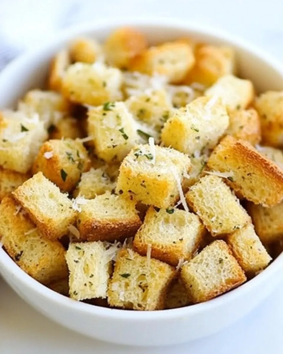 Homemade Garlic Herb Parmesan Croutons photo