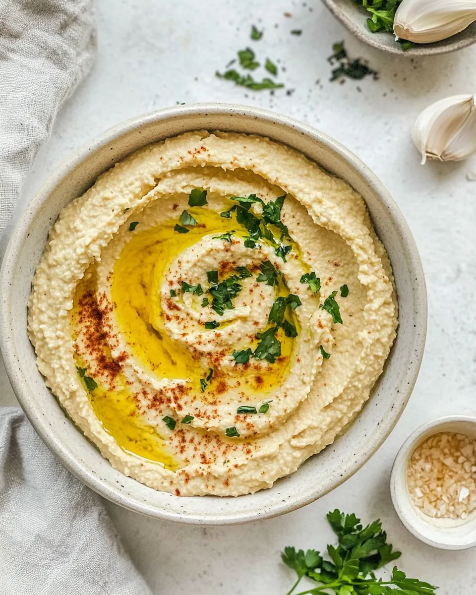 Easy Garlic Hummus recipe photo