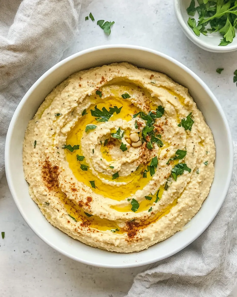 Delicious Garlic Hummus shot