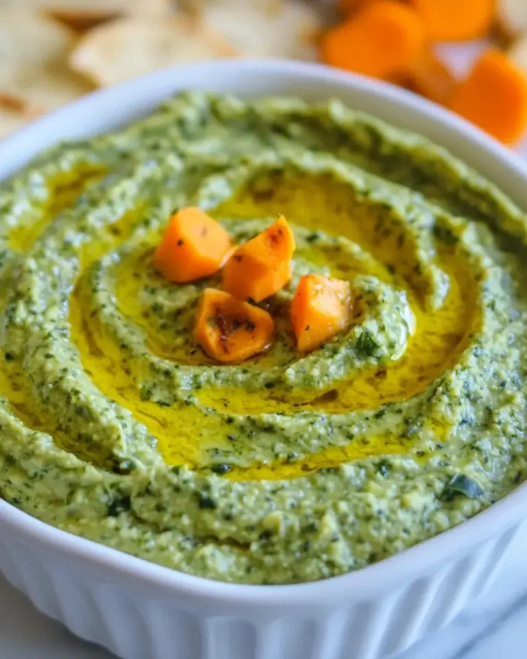 Homemade Garlic Kale Hummus Dip photo