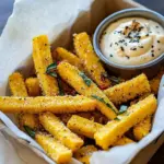 Best Garlic Parmesan Herb Butter Polenta Fries with Lemon Aioli. recipe image