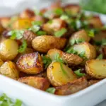 Homemade Garlicky Crispy Potatoes with All The Herbs. recipe photo