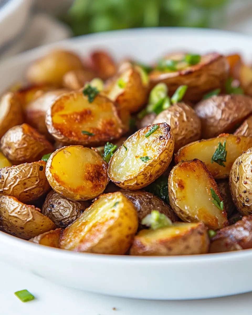 Delicious Garlicky Crispy Potatoes with All The Herbs. picture