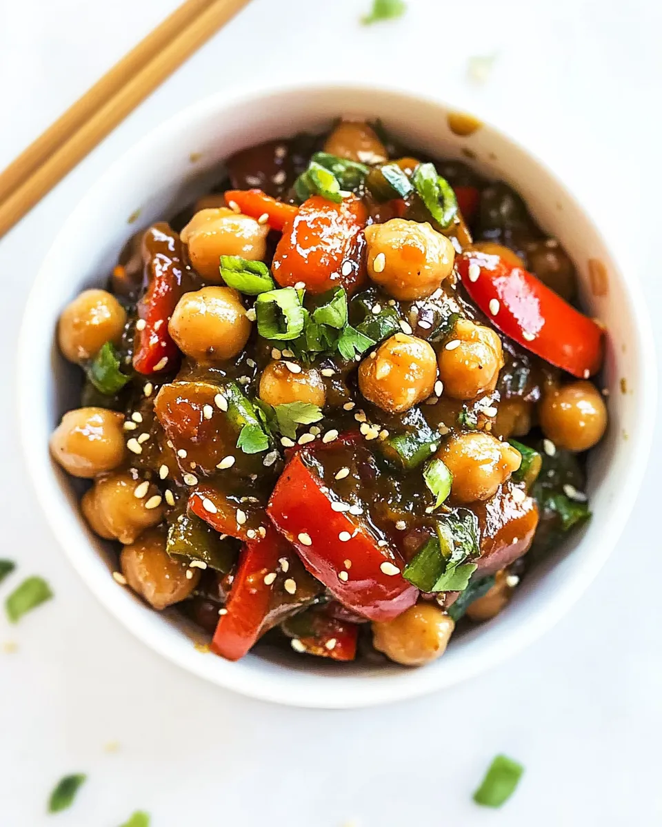 Delicious General Tsos Chickpeas image