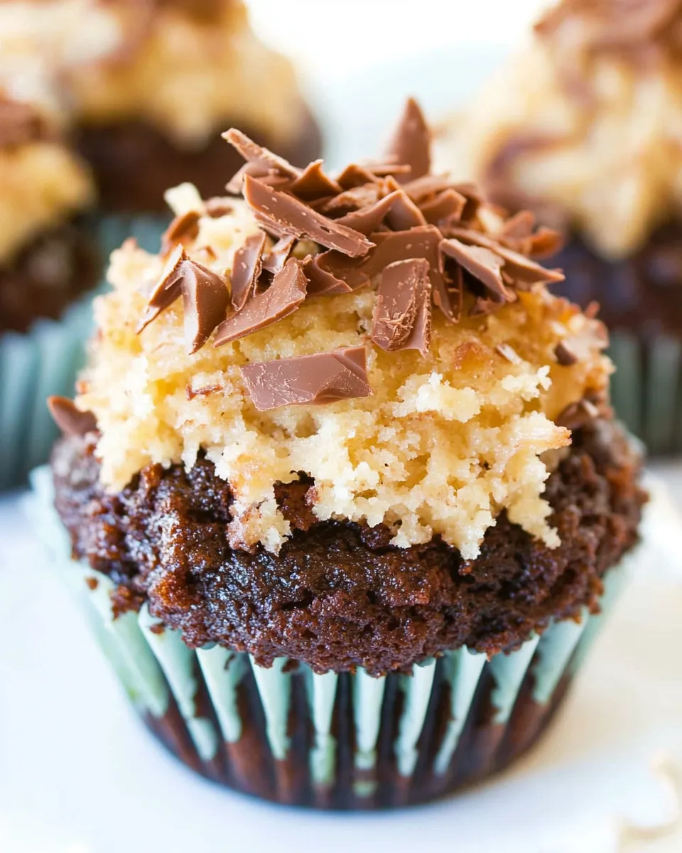 Classic German Chocolate Cake Cupcakes image