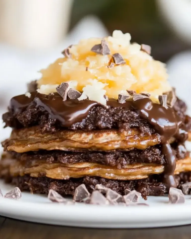 Homemade German Chocolate Pancakes photo