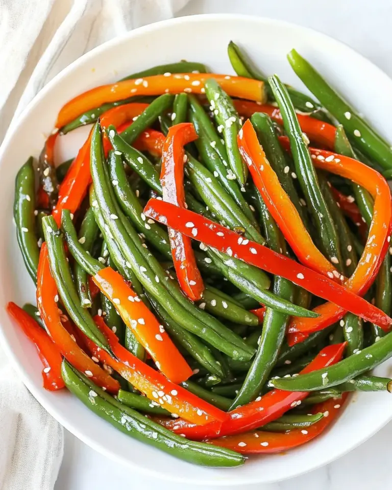 Easy Ginger Soy Glazed Green Beans and Peppers photo
