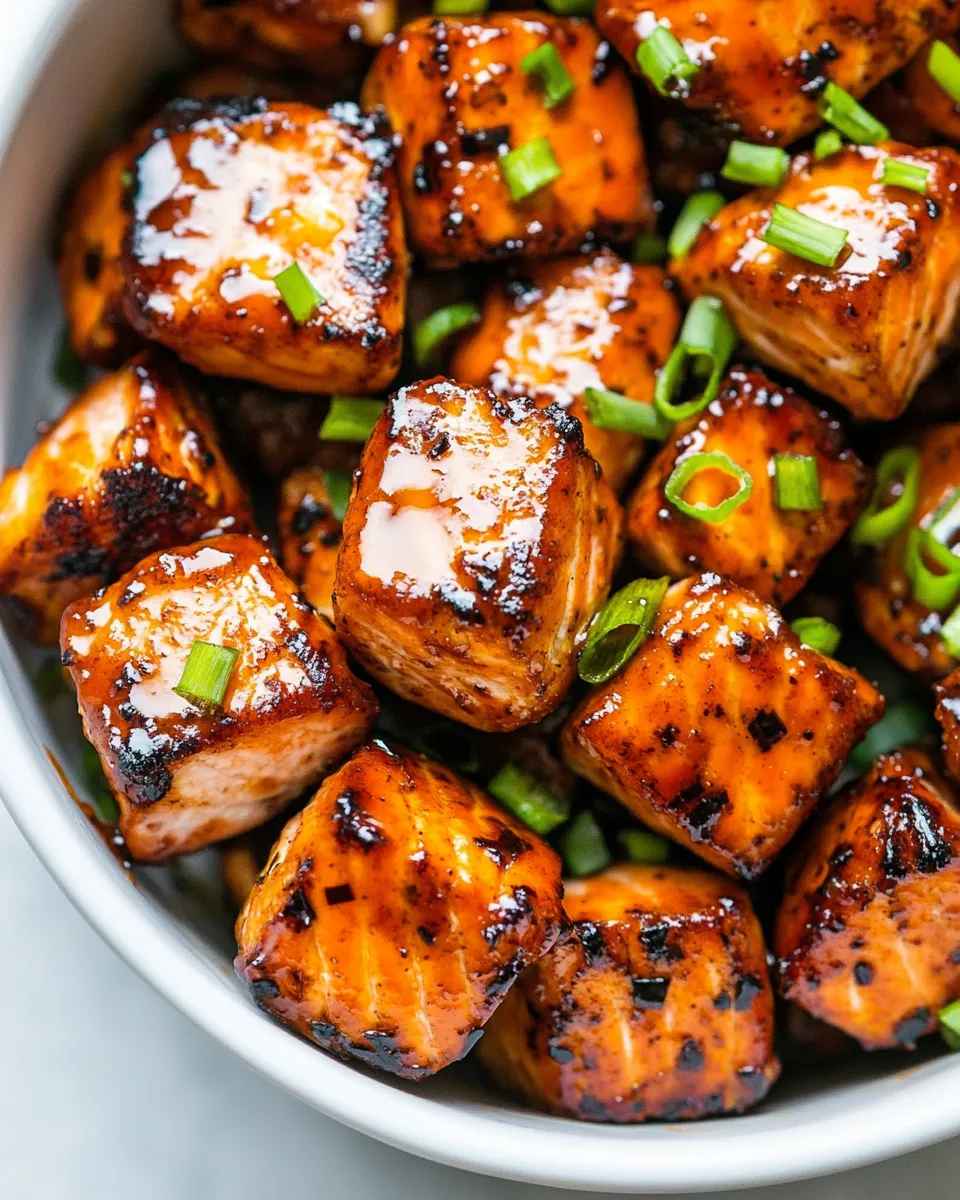 Delicious Glazed Air Fryer Salmon Bites image