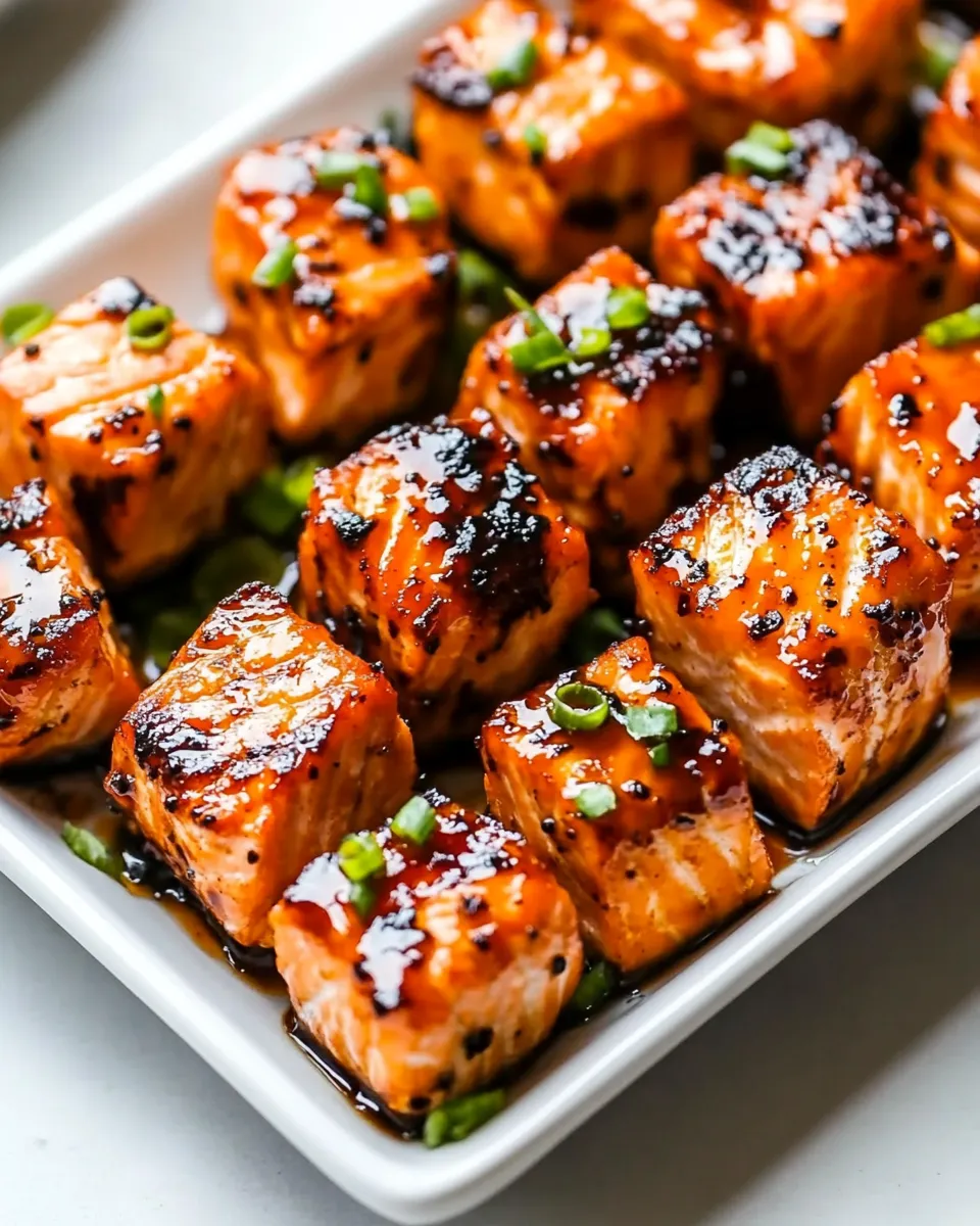 Quick Glazed Air Fryer Salmon Bites recipe photo