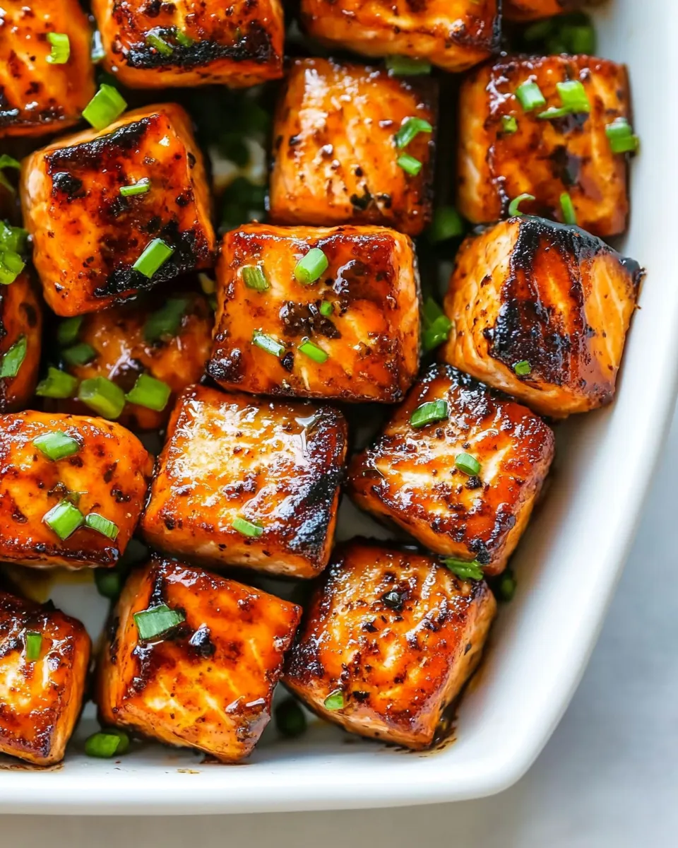 Tasty Glazed Air Fryer Salmon Bites dish photo