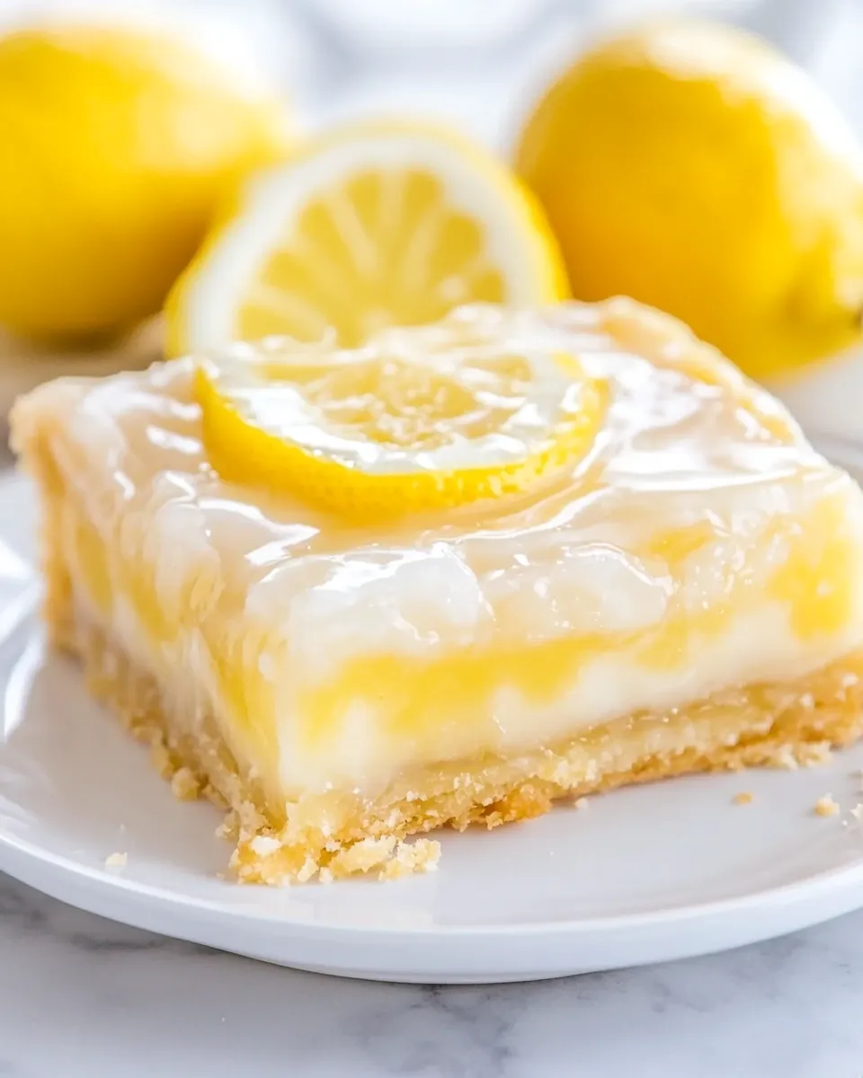 Delicious Glazed Lemon Pie Bars shot
