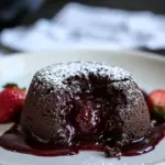 Homemade Gluten-Free Chocolate Lava Cake (With Strawberry!) photo