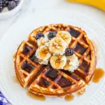 Homemade Gluten Free Banana Cottage Cheese Waffles photo