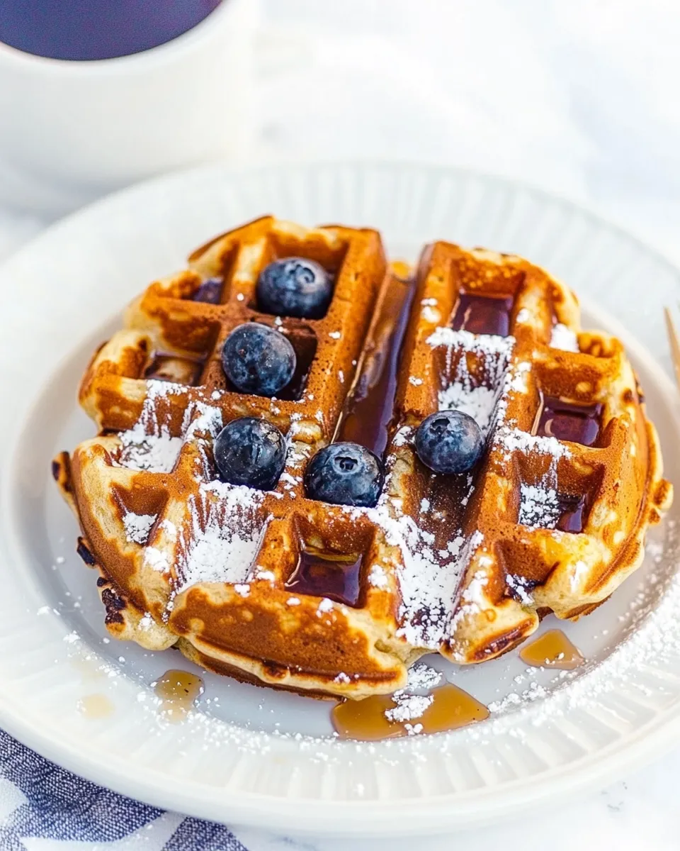 Easy Gluten Free Banana Cottage Cheese Waffles shot