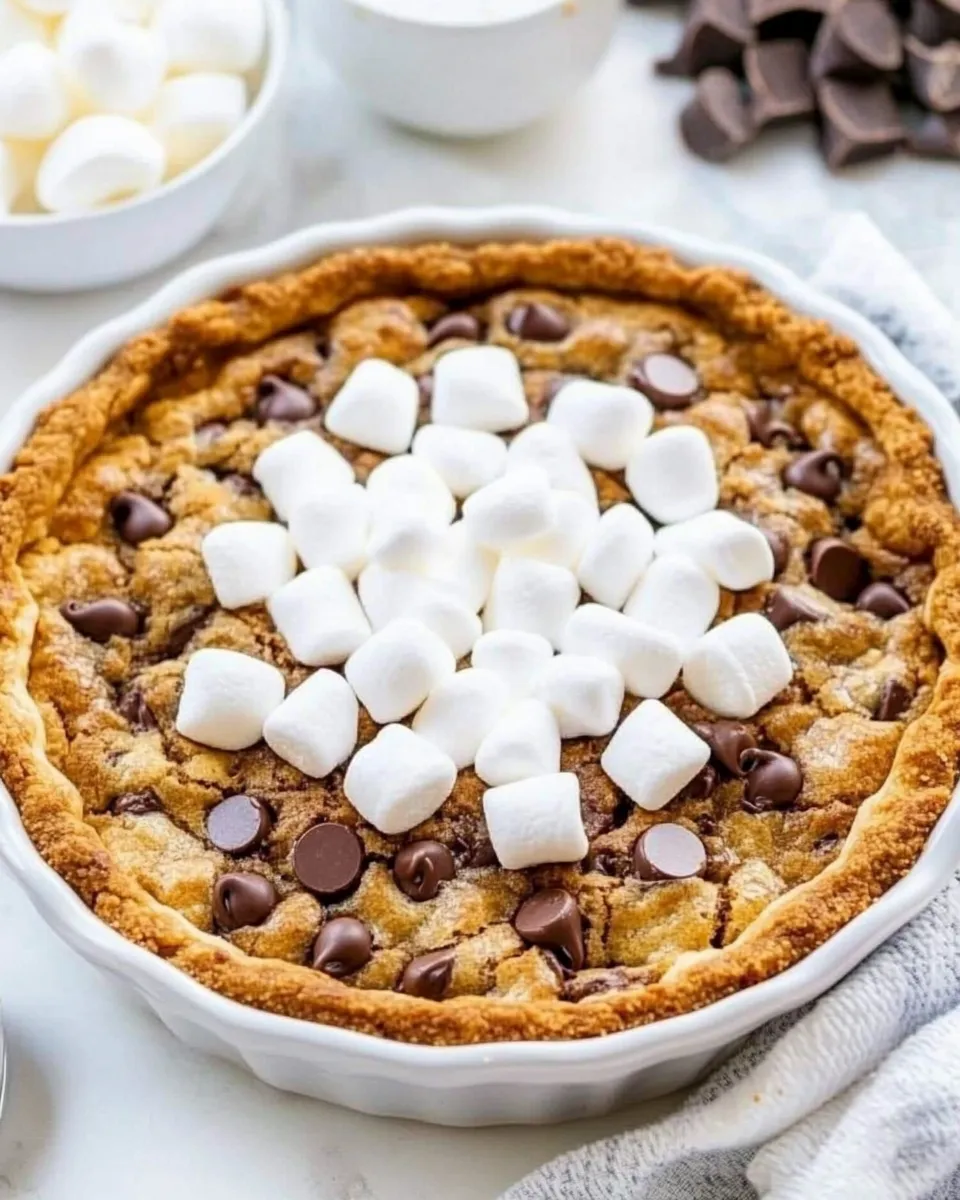 Best Gooey Chocolate Chip and Marshmallow Cookie Pie recipe photo