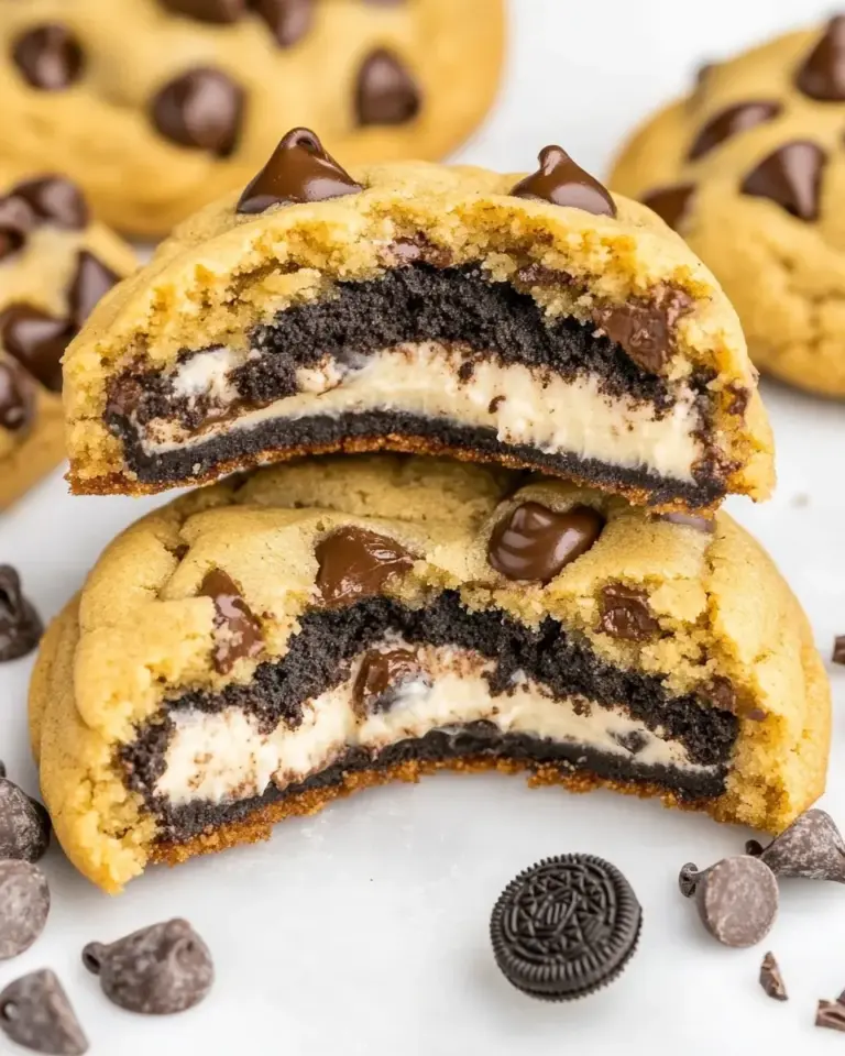 Homemade Gooey Oreo Stuffed Chocolate Chip Cookies photo