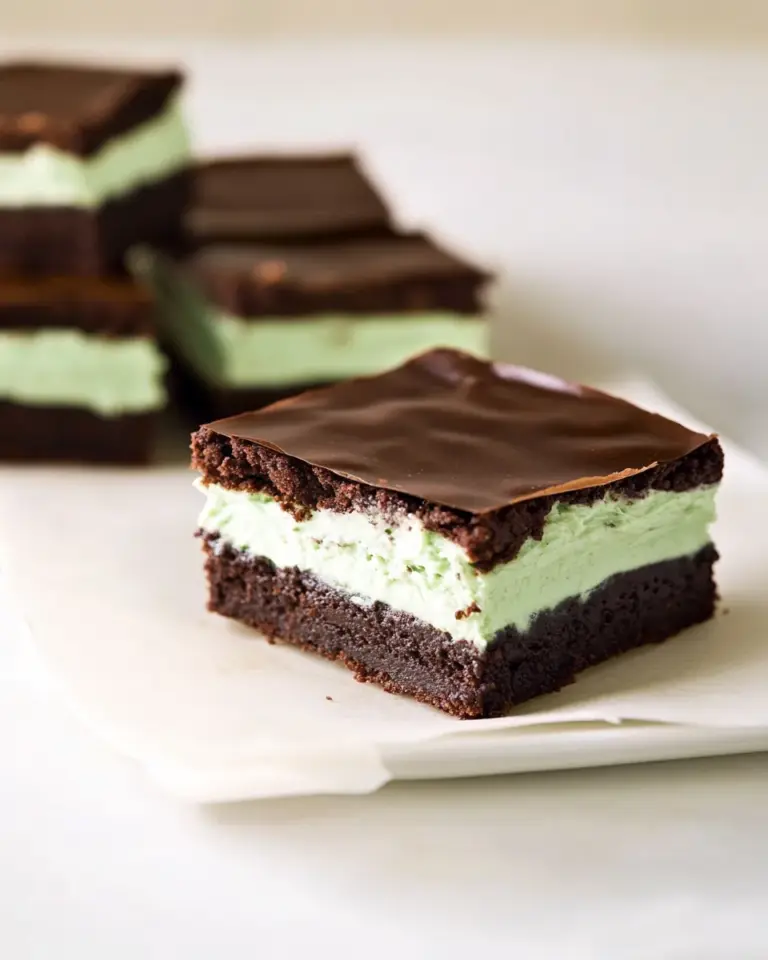 Homemade Grasshopper Brownie Bars photo