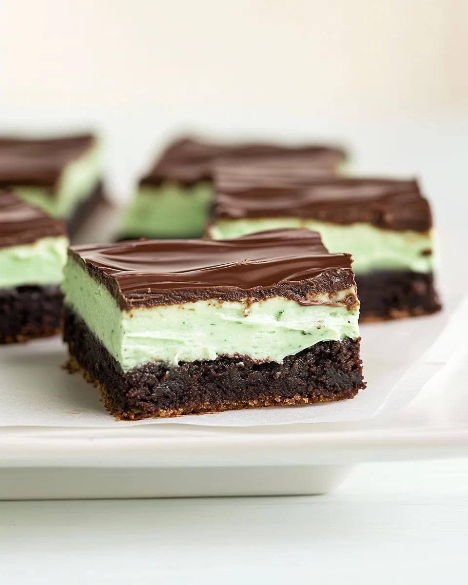 Delicious Grasshopper Brownie Bars image
