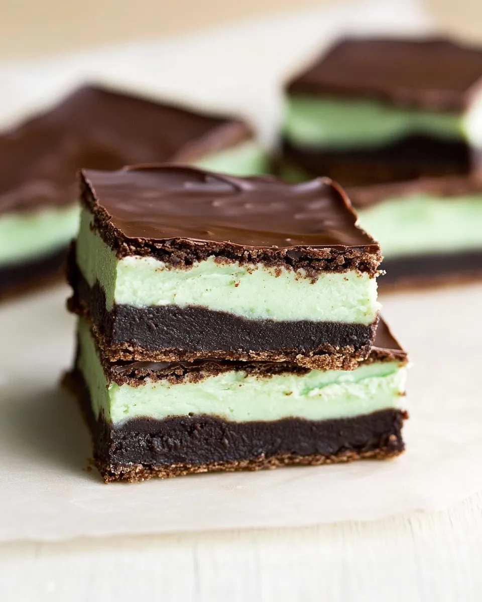 Easy Grasshopper Brownie Bars recipe photo