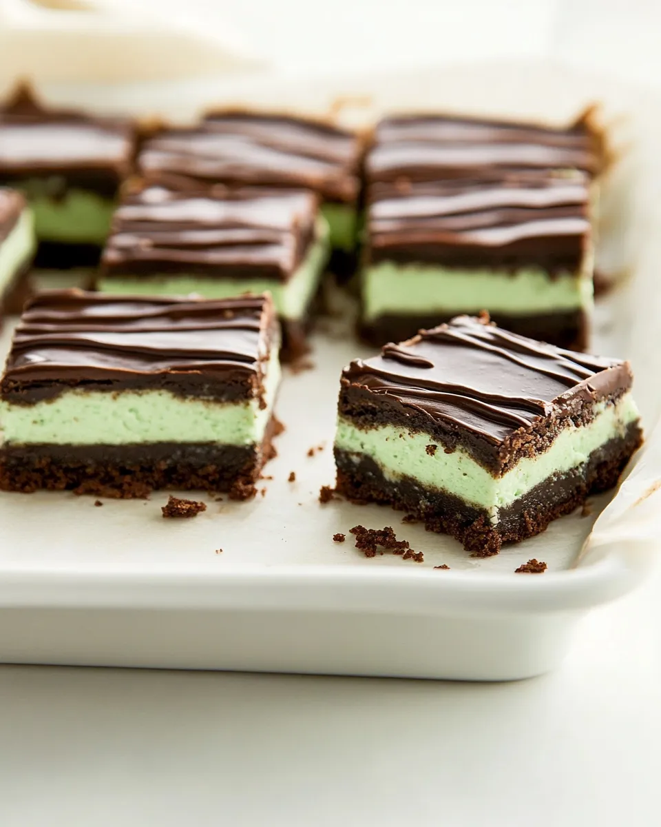 Tasty Grasshopper Brownie Bars dish photo