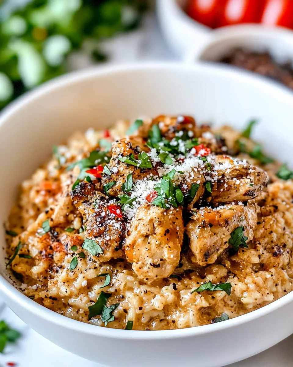 Delicious Greek Chicken Risotto shot