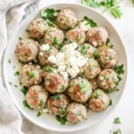 Homemade Greek Turkey Meatballs With Feta photo