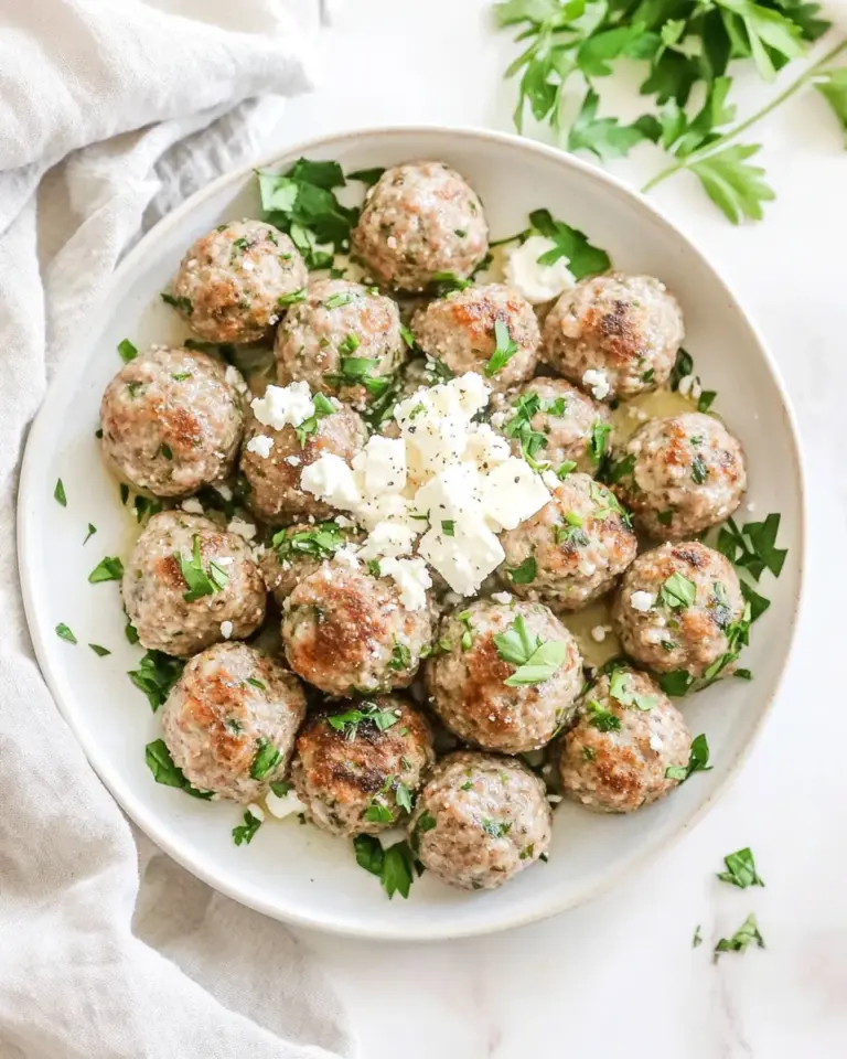 Homemade Greek Turkey Meatballs With Feta photo