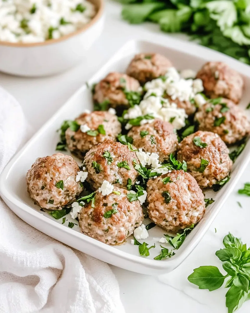 Easy Greek Turkey Meatballs With Feta recipe photo